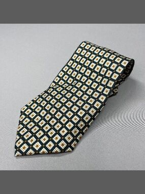 NEW Gap Tie mens green brown tan silk geometric vintage retro preppy